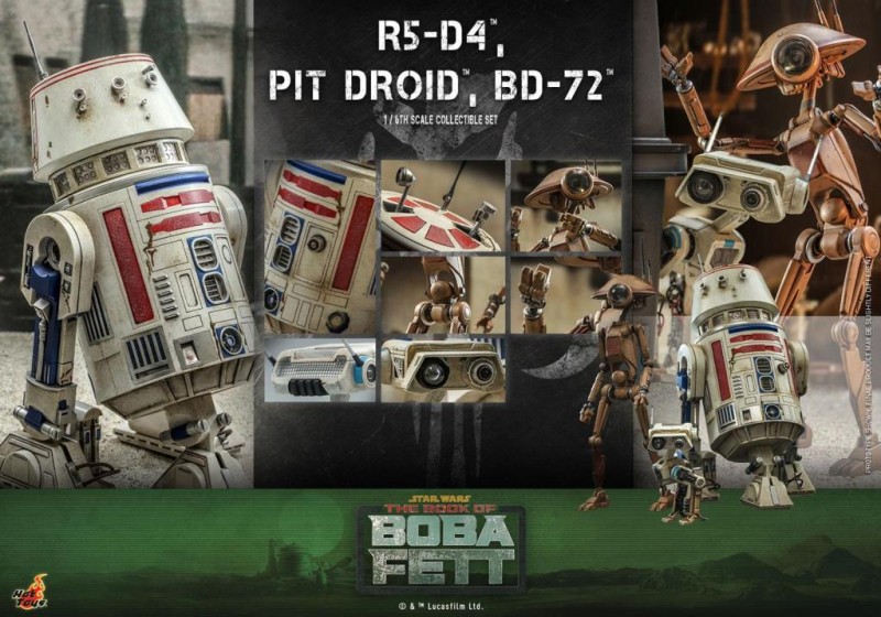 Hot Toys R5-D4 & PIT DROID and BD-72 Sixth Scale Figure Set - 904943 TMS086 - Star Wars / The Book of Boba Fett 