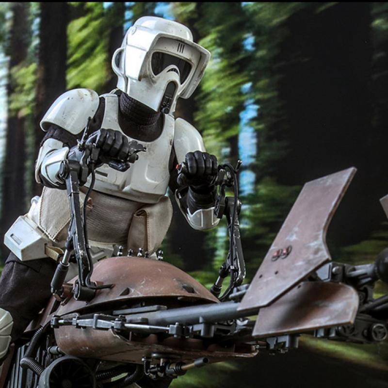 Hot Toys Scout Trooper and Speeder Bike (ROTJ) Sixth Scale Figure Set - MMS612 908855 -