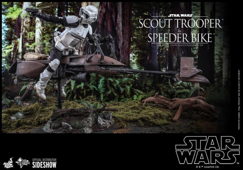 Hot Toys Scout Trooper and Speeder Bike (ROTJ) Sixth Scale Figure Set - MMS612 908855 -