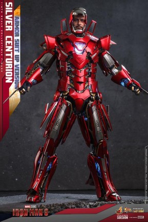 Hot Toys Silver Centurion (Armor Suit Up Version) Diecast Sixth Scale Figure - 909463 MMS618 - Marvel Comics / Iron Man 3 (ÖN SİPARİŞ) - Thumbnail