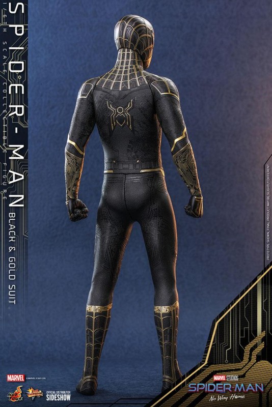 Hot Toys Spider-Man (Black & Gold Suit) Sixth Scale Figure 908916 / Marvel Comics / Spider-Man: No Way Home