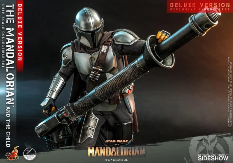Hot Toys The Mandalorian and The Child ' Grogu ' (Deluxe) Quarter Scale Collectible Figure Set 907266 QS17 / Star Wars / The Clone Wars