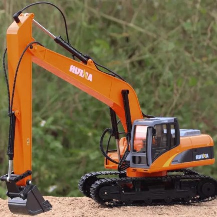 HUINA 1551 1/14 Yüksek Kalite 15CH RC Model Ekskavatör Paletli Kepçe Kazıcı Uzaktan Kumandalı RC İş Makinesi - 2.4G Full Fonksiyon Sesli ve Işıklı Turuncu (Uzun Kol) - Thumbnail