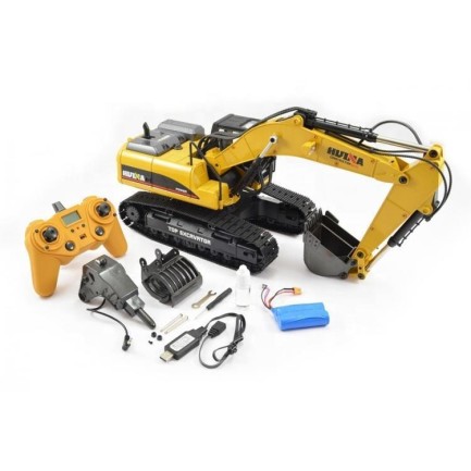 HUINA 1583/1580/1582 1/14 Yüksek Kalite RC Model - FULL METAL Wheel Loader Damper + FULL METAL Ekskavatör Paletli Kepçe Kazıcı + FULL METAL Damperli Kamyon - Süper Combo Set - Thumbnail