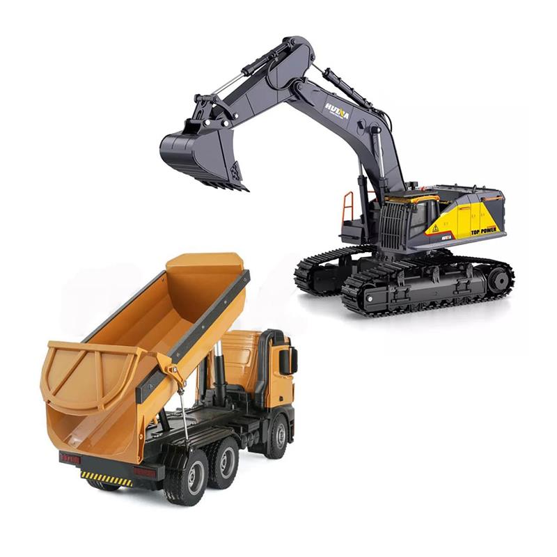HUINA 1592/1573 22 Kanal 1/14 RC Model Metal Kepçeli Ekskavatör Kazıcı + RC Model Damperli Kamyon Uzaktan Kumandalı Metal İş Makinası Sesli ve Işıklı HUINA 1592/1573 22 Kanal 1/14 RC Model Metal Kepçeli Ekskavatör Kazıcı + RC Model Damperli Kamyon Uzaktan Kumandalı Metal İş Makinası Sesli ve Işıklı