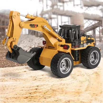 HUINA 1/18 Yüksek Kalite 6 Kanal RC Model Ekskavatör Kepçe Kazici Uzaktan Kumandali Çok Fonksiyonlu RC İş Makinası - 2.4G Kumanda - Işıklı - 1530 - Thumbnail