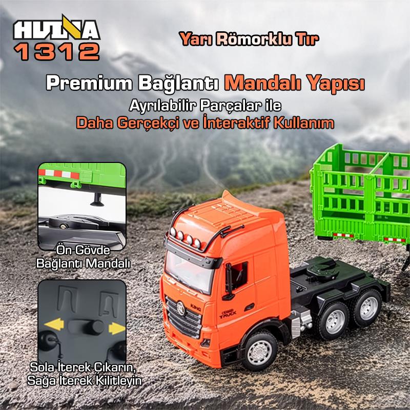 HUINA 1312 1/18 9CH RC Tır Taşıma Kamyonu