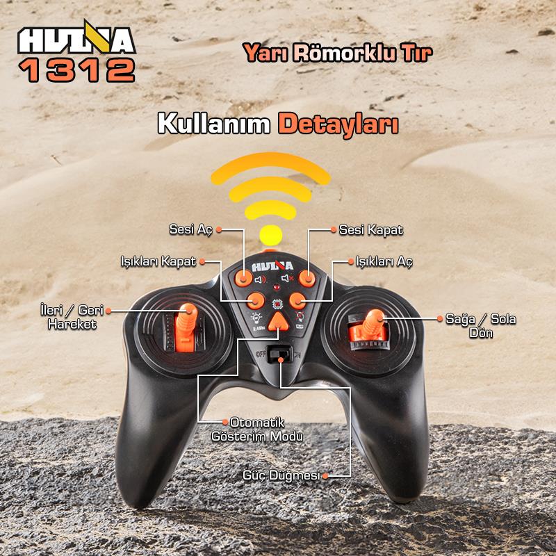 HUINA 1312 1/18 9CH RC Tır Taşıma Kamyonu