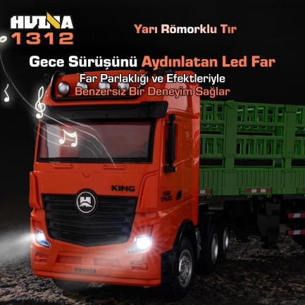HUINA 1312 1/18 9CH RC Tır Taşıma Kamyonu - Thumbnail
