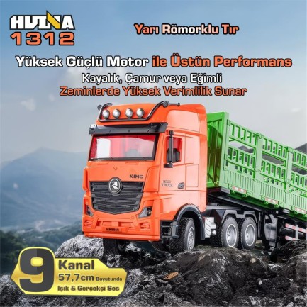 HUINA 1312 1/18 9CH RC Tır Taşıma Kamyonu - Thumbnail