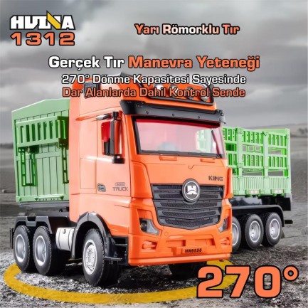 HUINA 1312 1/18 9CH RC Tır Taşıma Kamyonu - Thumbnail