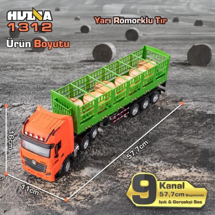 HUINA 1312 1/18 9CH RC Tır Taşıma Kamyonu - Thumbnail