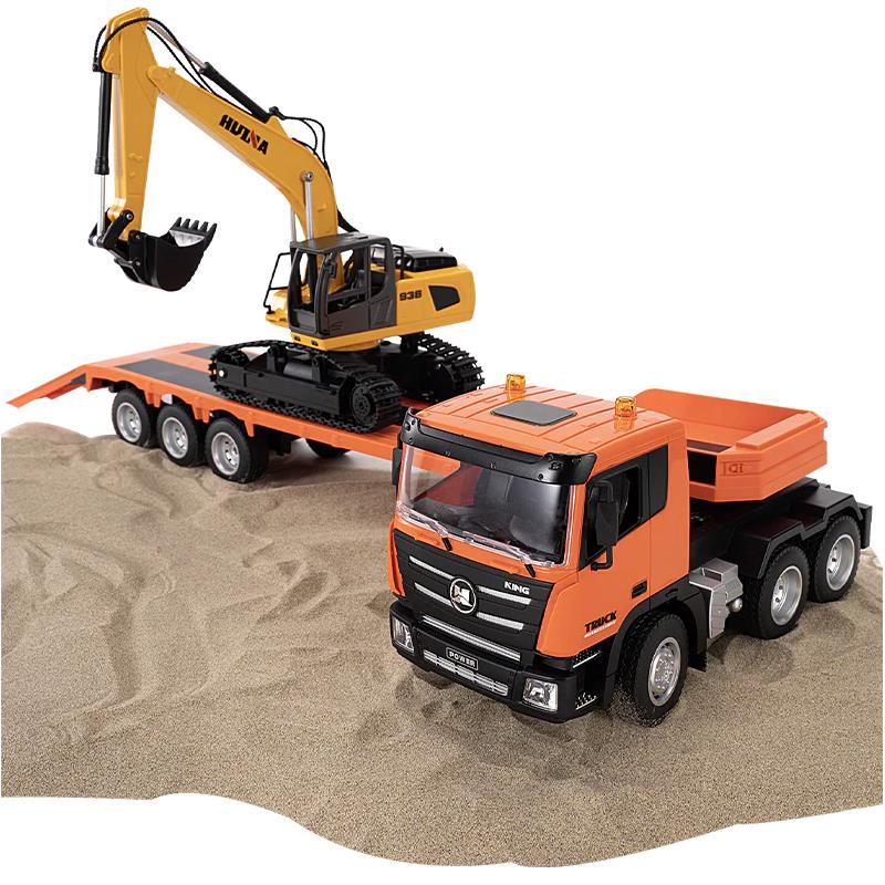 HUINA 1319 RC Römorklu Kamyon ve Dozer Kumandalı İş Makinesi