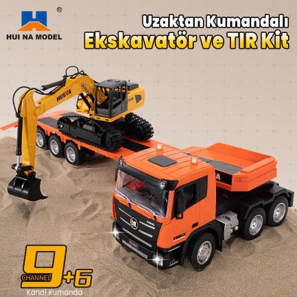 HUINA 1319 RC Römorklu Kamyon ve Dozer Kumandalı İş Makinesi - Thumbnail