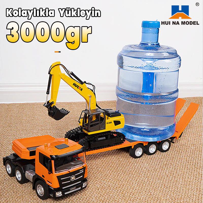 HUINA 1319 RC Römorklu Kamyon ve Dozer Kumandalı İş Makinesi