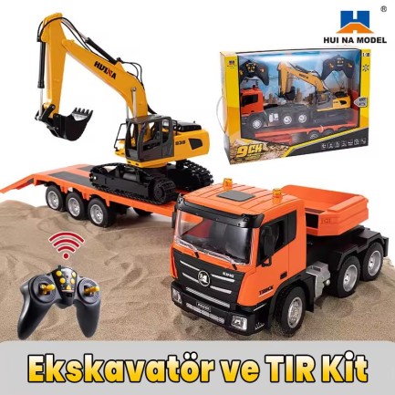 HUINA 1319 RC Römorklu Kamyon ve Dozer Kumandalı İş Makinesi - Thumbnail