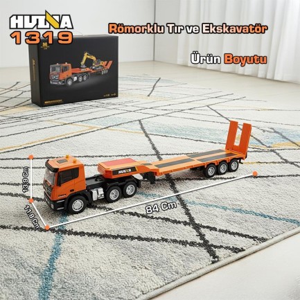 HUINA 1319 RC Römorklu Kamyon ve Dozer Kumandalı İş Makinesi - Thumbnail