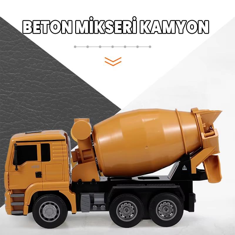 HUINA 1333 1/18 6 Kanal Yüksek Kalite RC Model Çimento Mikseri Kamyon Uzaktan Kumandalı İş Makinası