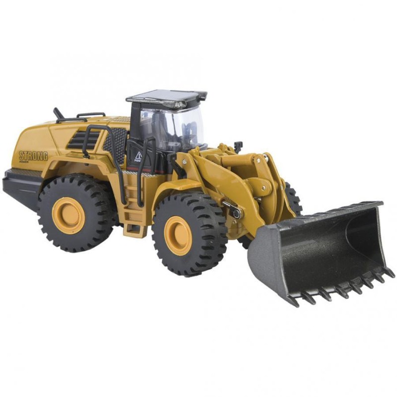 HUINA 1/50 Ekskavatör Buldozer İş Makinası 1714 - Sergilenmeye Hazır Diecast Metal ( Kumandalı Değildir ) - Yetişkinler İçindir + 14