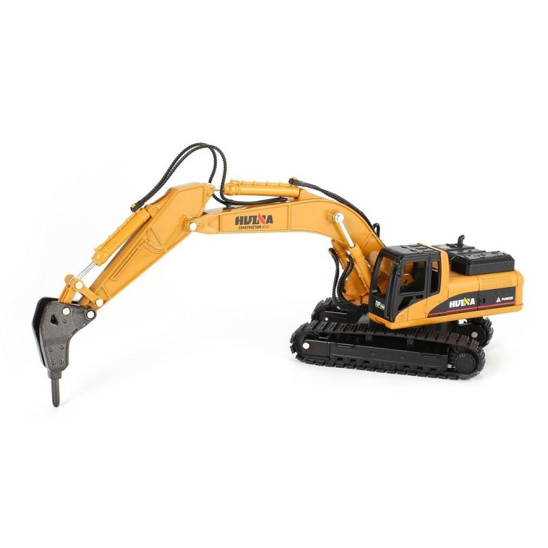 HUINA 1/50 Ekskavatör Kırıcı Ataşmanlı Matkap 1711 - Diecast Metal İş Makinası ( Kumandalı Değildir )