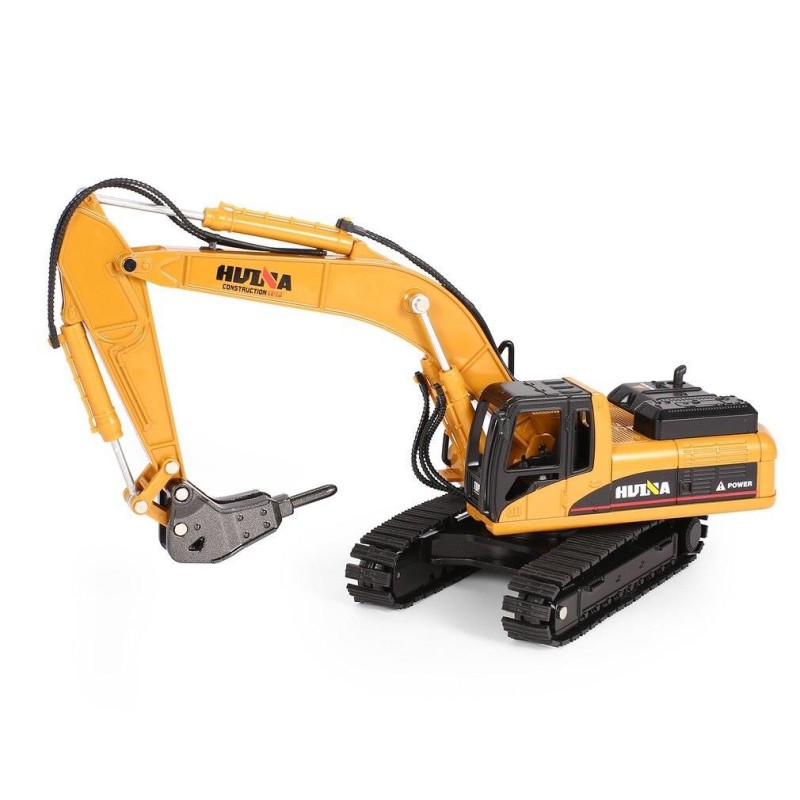 HUINA 1/50 Ekskavatör Kırıcı Ataşmanlı Matkap 1711 - Diecast Metal İş Makinası ( Kumandalı Değildir )