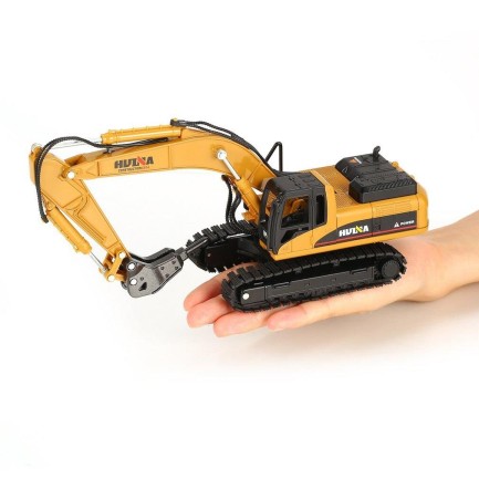 HUINA 1/50 Ekskavatör Kırıcı Ataşmanlı Matkap 1711 - Diecast Metal İş Makinası ( Kumandalı Değildir ) - Thumbnail