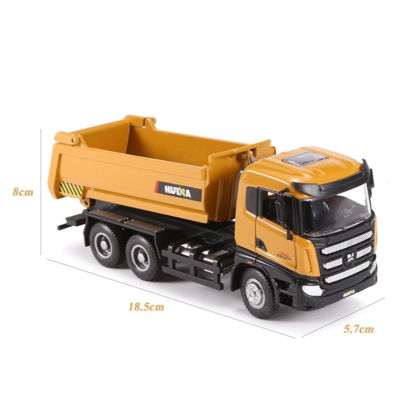 HUINA 1/50 Damperli Kamyon İş Makinası 1718 - Sergilenmeye Hazır Diecast Metal ( Kumandalı Değildir )