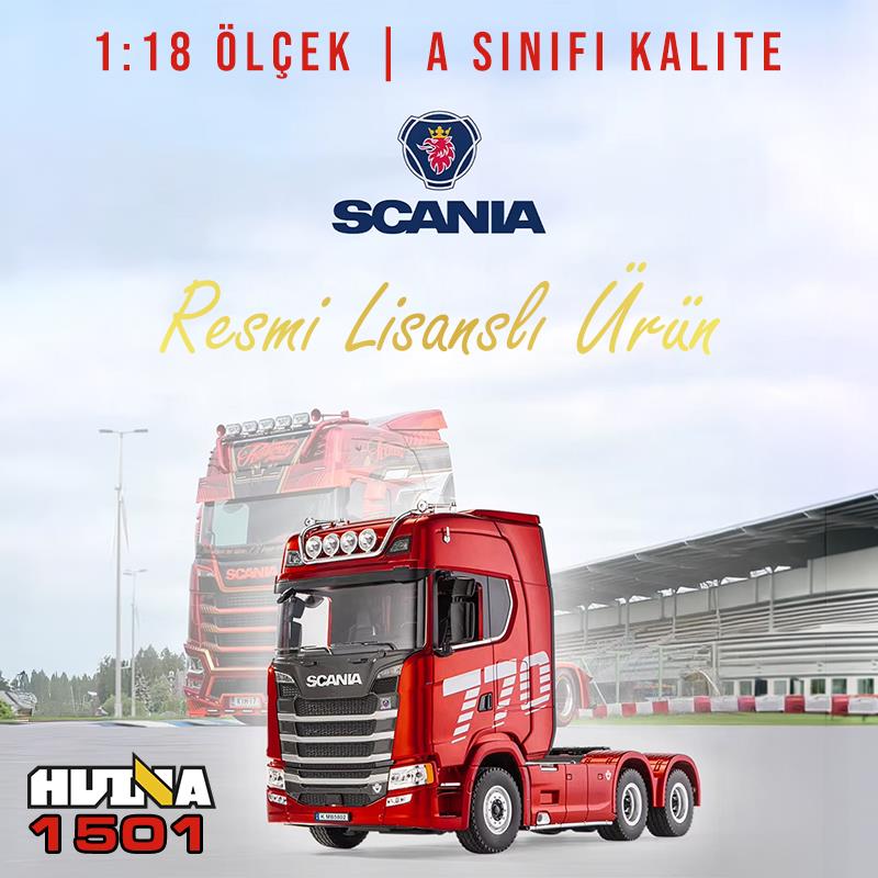 HUINA 1501 770S 1/18 19CH Tır Scania Uzaktan Kumandalı İş Makinesi Kırmızı