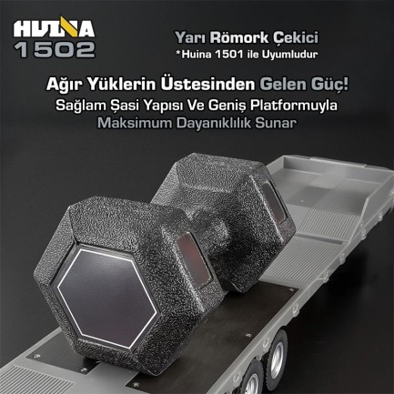 HUINA 1502 1/18 RC İş Makinesi Römork Çekici İş Makinesi Gri (ÖN SİPARİŞ TAHMİNİ TESLİMAT 20 ŞUBAT) - Thumbnail