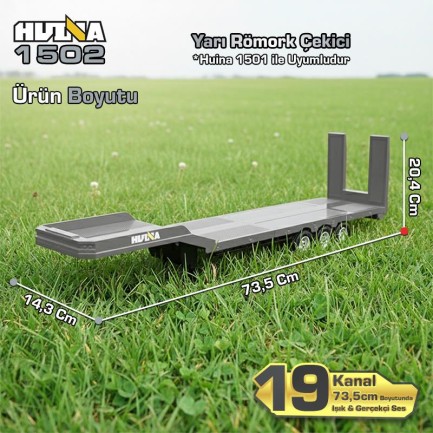 HUINA 1502 1/18 RC İş Makinesi Römork Çekici İş Makinesi Gri (ÖN SİPARİŞ TAHMİNİ TESLİMAT 20 ŞUBAT) - Thumbnail