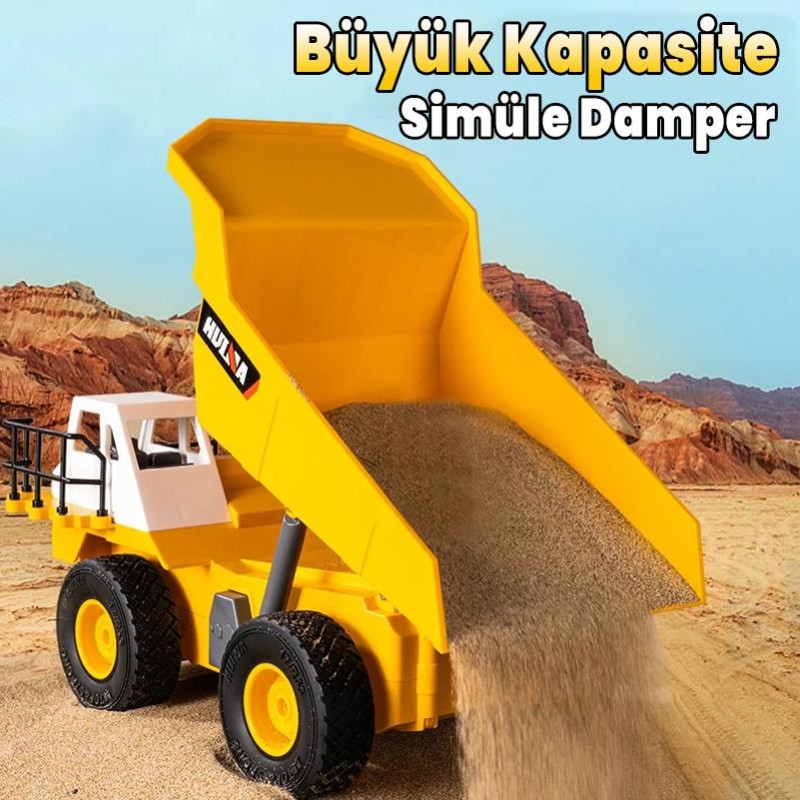 HUINA 1515 1/24 RC Damperli Kamyon Ve Dozer Uzaktan Kumandalı Set