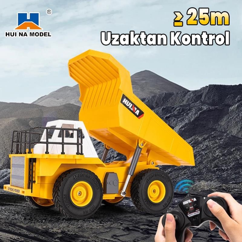 HUINA 1515 1/24 RC Damperli Kamyon Ve Dozer Uzaktan Kumandalı Set