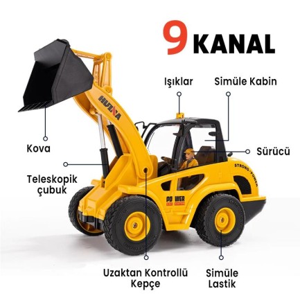 HUINA 1515 1/24 RC Damperli Kamyon Ve Dozer Uzaktan Kumandalı Set - Thumbnail