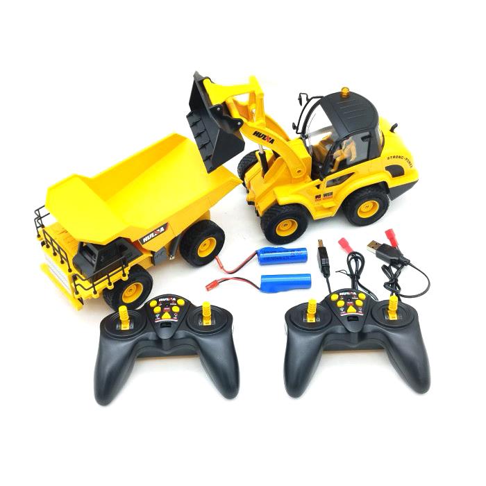 HUINA 1515 1/24 RC Damperli Kamyon Ve Dozer Uzaktan Kumandalı Set