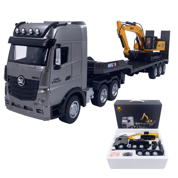 HUINA 1522 1/18 9CH RC Römorklu Tır Kamyon ve Excavatör Kazıcı Set