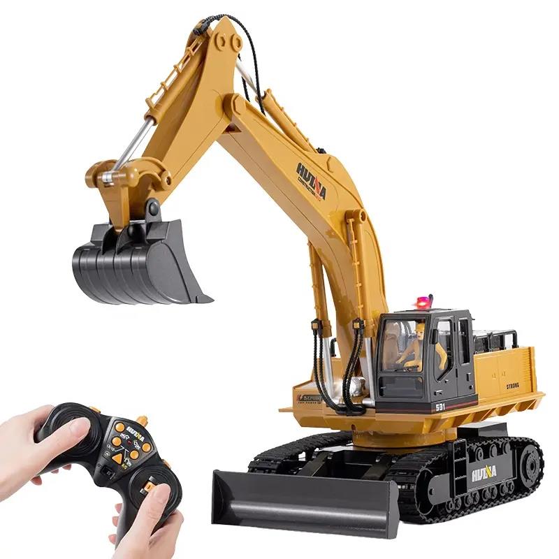 HUINA 1531 1/16 Yüksek Kalite 11CH RC Model Ekskavatör Paletli Kepçe Kazıcı Uzaktan Kumandalı Çok Fonksiyonlu İş Makinesi - 2.4G Sesli ve Işıklı