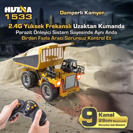 HUINA 1533 Damperli Kamyon Uzaktan Kumandalı İş Makinesi - Thumbnail