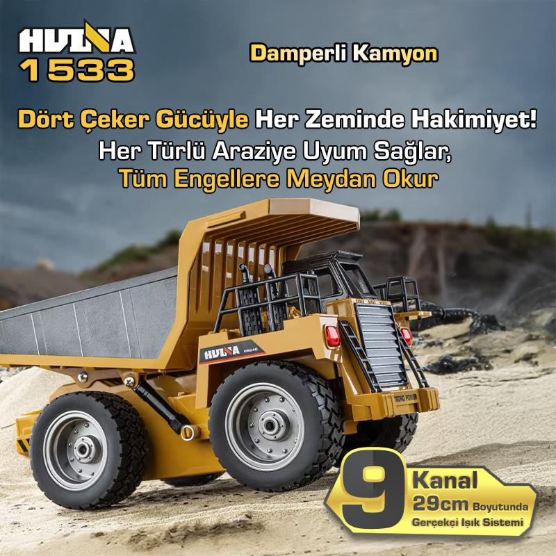 HUINA 1533 Damperli Kamyon Uzaktan Kumandalı İş Makinesi