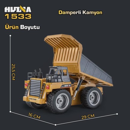 HUINA 1533 Damperli Kamyon Uzaktan Kumandalı İş Makinesi - Thumbnail