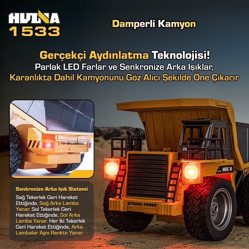 HUINA 1533 Damperli Kamyon Uzaktan Kumandalı İş Makinesi