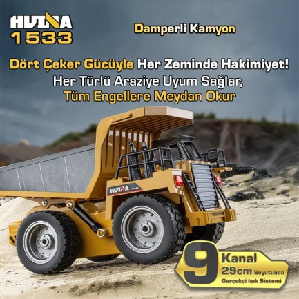 HUINA 1533 Damperli Kamyon Uzaktan Kumandalı İş Makinesi - Thumbnail