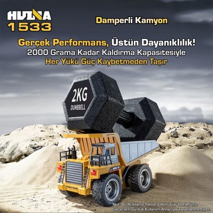 HUINA 1533 Damperli Kamyon Uzaktan Kumandalı İş Makinesi - Thumbnail