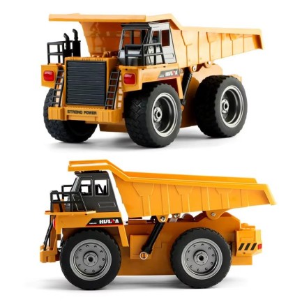 HUINA 1534 1/18 Yüksek Kalite RC Model Damperli Kamyon Uzaktan Kumandalı Çok Fonksiyonlu İş Makinası - 2.4G Kumanda & Işıklı - Thumbnail