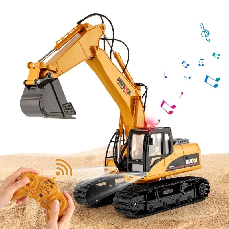 HUINA 1535-1 1/14 Yüksek Kalite 15CH RC Model Ekskavatör Kazıcı Uzaktan Kumandali Çok Fonksiyonlu İş Makinesi - 2.4G Sesli & Işıklı