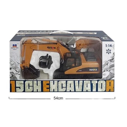 HUINA 1535-1 1/14 Yüksek Kalite 15CH RC Model Ekskavatör Kazıcı Uzaktan Kumandali Çok Fonksiyonlu İş Makinesi - 2.4G Sesli & Işıklı - Thumbnail