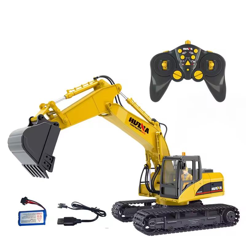 HUINA 1535 1/14 Yüksek Kalite 15CH RC Model Ekskavatör Kepçe Kazıcı Uzaktan Kumandalı İş Makinesi - 2.4G Sesli&Işıklı