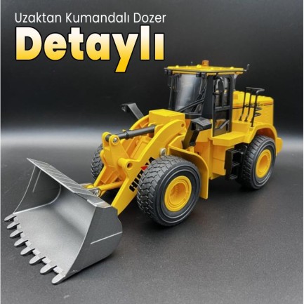 HUINA 1552 1/14 10CH Kumandalı RC Model Wheel Loader Damper Dozer İş Makinesi - Thumbnail