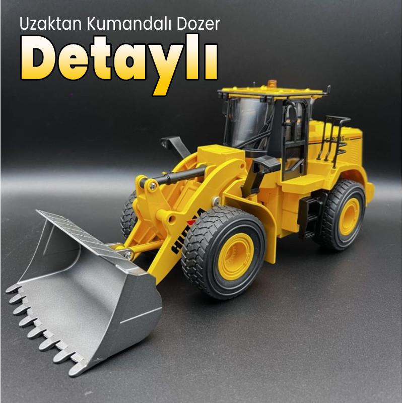 HUINA 1552 1/14 10CH Kumandalı RC Model Wheel Loader Damper Dozer İş Makinesi