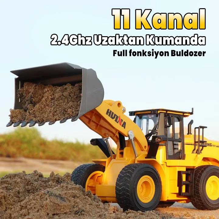 HUINA 1552 1/14 10CH Kumandalı RC Model Wheel Loader Damper Dozer İş Makinesi