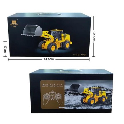 HUINA 1552 1/14 10CH Kumandalı RC Model Wheel Loader Damper Dozer İş Makinesi - Thumbnail